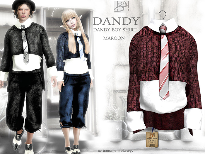 !gO! Dandy Boy shirt - Maroon