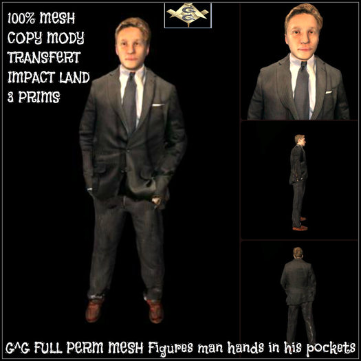 G^G FULL PERM MESH Figures man hands in his pockets