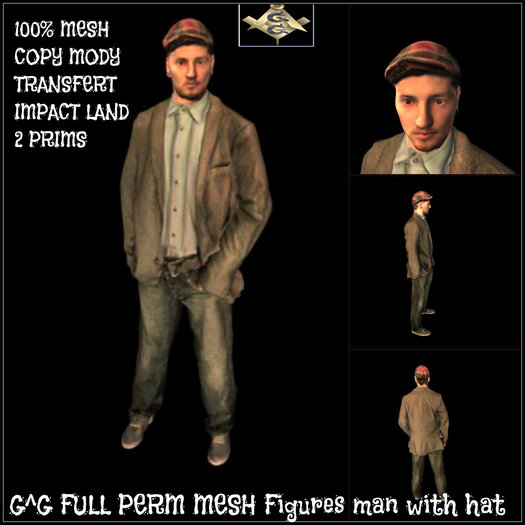 G^G FULL PERM MESH Figures man with hat
