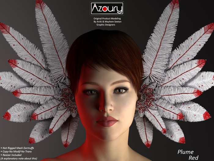 AZOURY - Earmuffs - PLUME (Red)