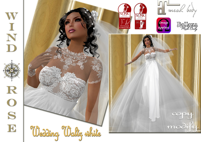 *WR* Wedding Waltz white outfit /Slink, Maitreya, Belleza, Omega/