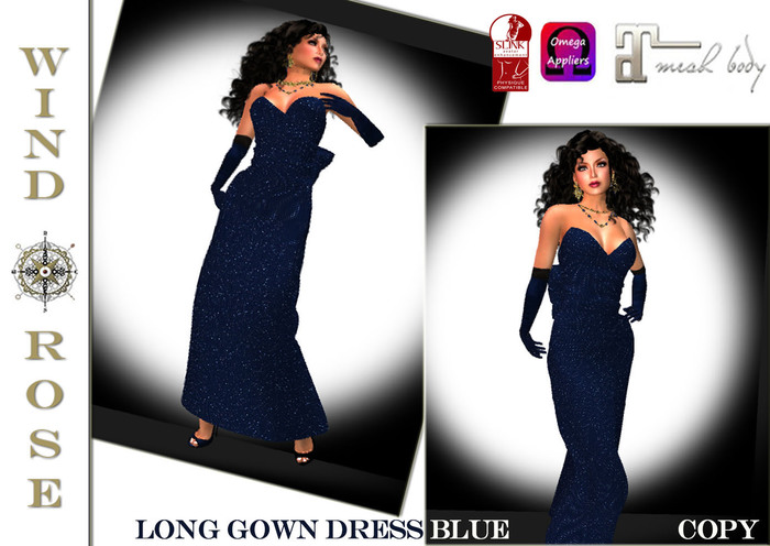 *WR* Long Gown Dress Blue Glitter (Maitreya autohide)