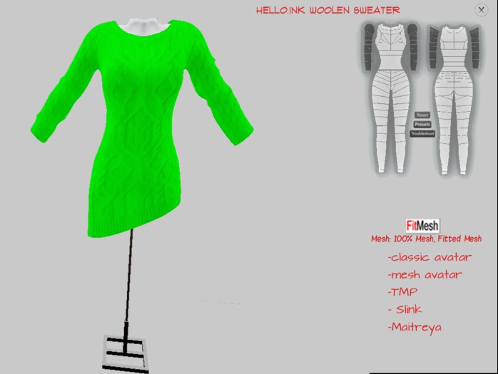 HELLO.INK Woolen Sweater Green