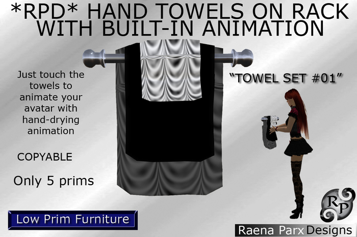 ANIMATED BATHROOM HAND TOWEL SET (COPYABLE) #01 - *RPD*