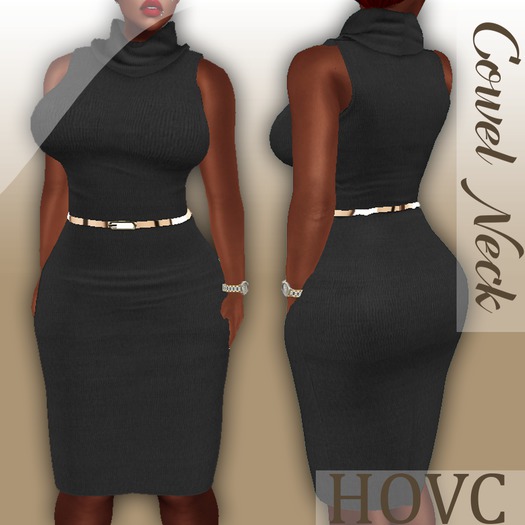 HOVC_Cowel Neck Dress Charcole
