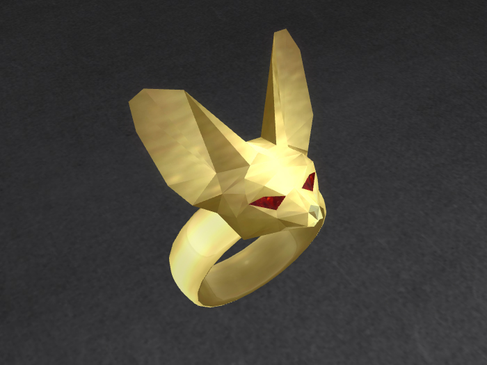 Fennec Fox Head Ring - Yellow Gold Jewelry