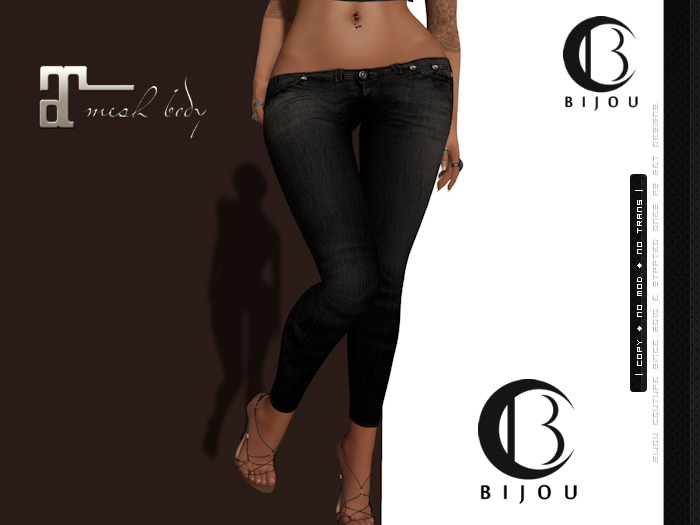 | .Bijou. | Casual Jeans Black! ~ Maitreya Applier ONLY !!!