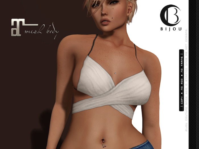 | .Bijou. | CrossedTop White! ~ Maitreya Applier ONLY !!!
