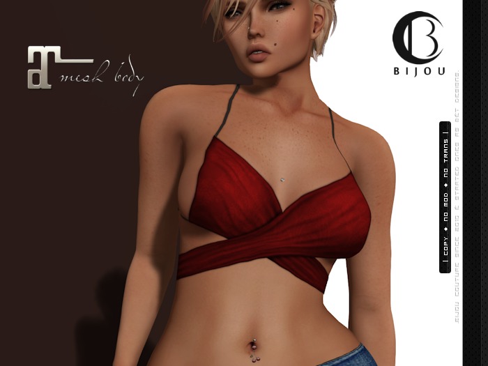 | .Bijou. | CrossedTop Red! ~ Maitreya Applier ONLY !!!