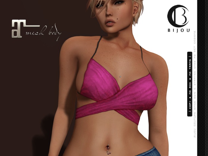 | .Bijou. | CrossedTop Pink! ~ Maitreya Applier ONLY !!!