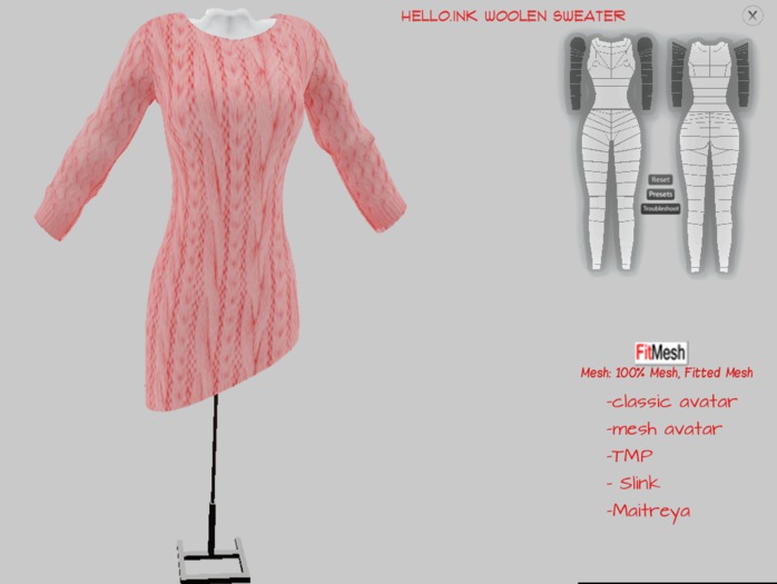 HELLO.INK Woolen Sweater  Pink