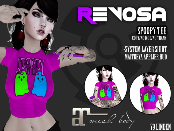 REVOSA Spoopy Tee - Maitreya Lara Applier HUD