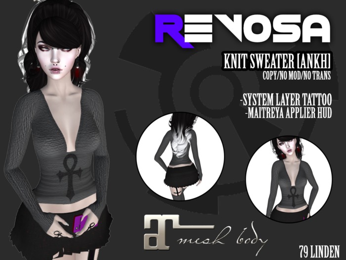 REVOSA Knit Sweater [Ankh] - Maitreya applier HUD