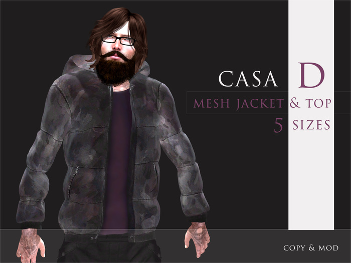 Casa D Padded Jacket abstract purple