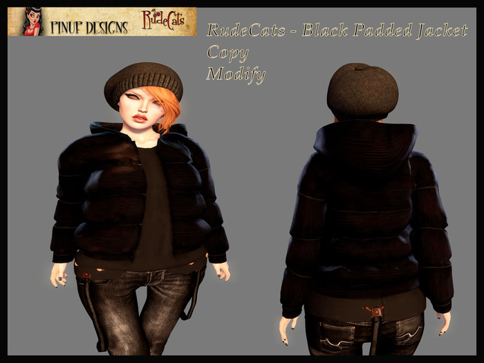 RudeCats - Black Padded Jacket