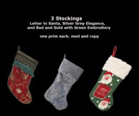 3 Stockings -Santa and friends stockings