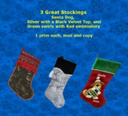 3 Stockings - Santa Dog and Friends