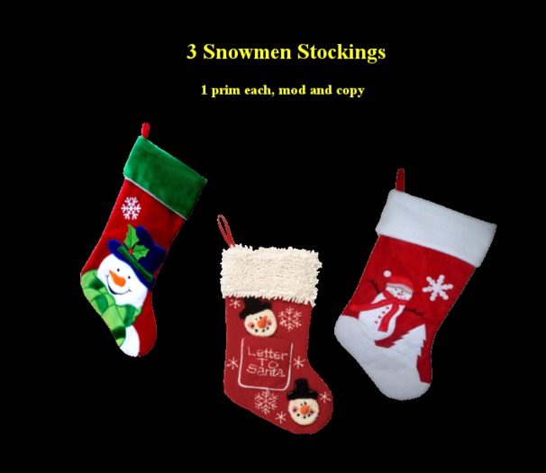 3 Snowman Stockings