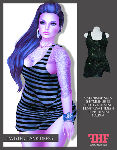 -FORZE- Twisted Tank Dress (Teal Sequence)