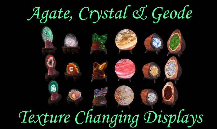 Agate, Crystal & geode display stands texture changing