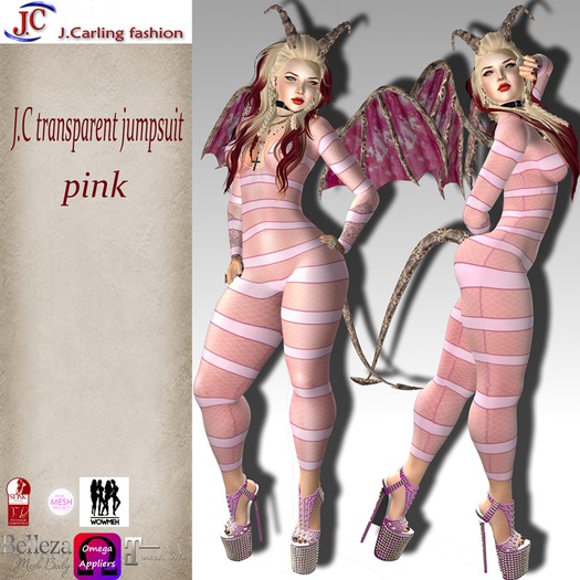J.C transparent jumpsuit pink