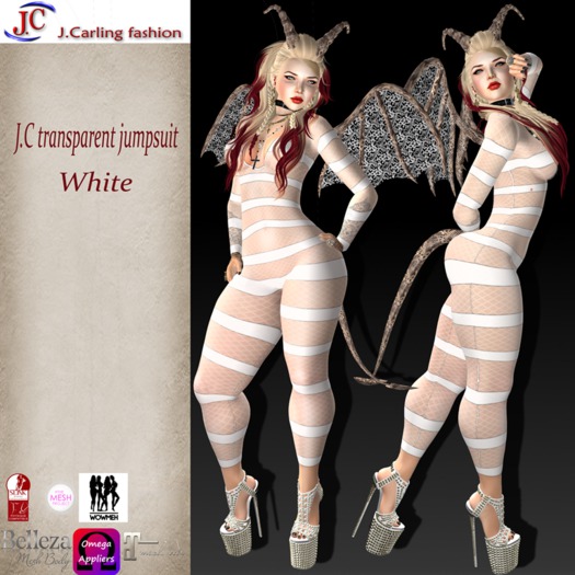 J.C transparent jumpsuit white