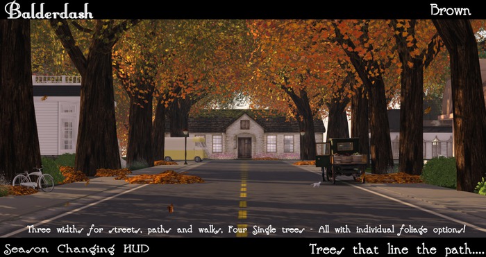 Balderdash -Trees that line the paths Brown  m/c (Wear to open)