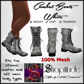 ::Shoptitude:: Ladies Combat Boots - White