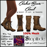 ::Shoptitude:: Ladies Combat Boots - Camel