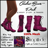::Shoptitude:: Ladies Combat Boots - Pink