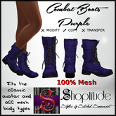 ::Shoptitude:: Ladies Combat Boots - Purple