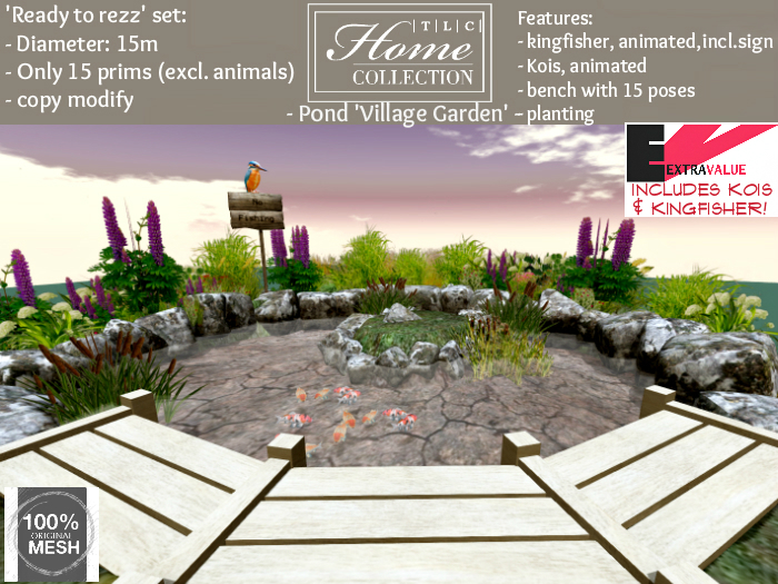 Pond, koi, fish, kingfisher