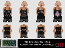 *BD* ~ BIKER CAMI TOP ~ Set 1 ~ MESH with HUD (Boxed)