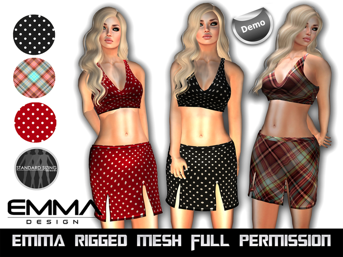 (Demo)Emma Full Perm Rigged Mesh Vega Dress