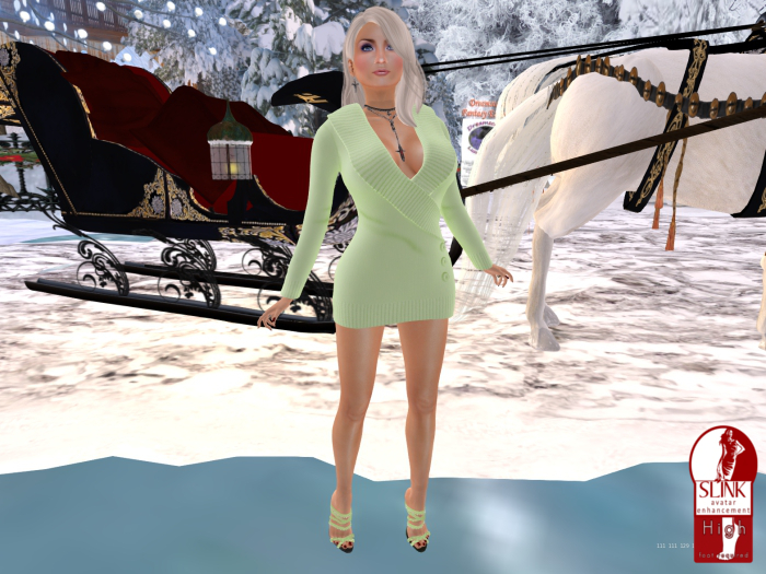 Para's Busty V-neck Sweater Dress demo (boxed)