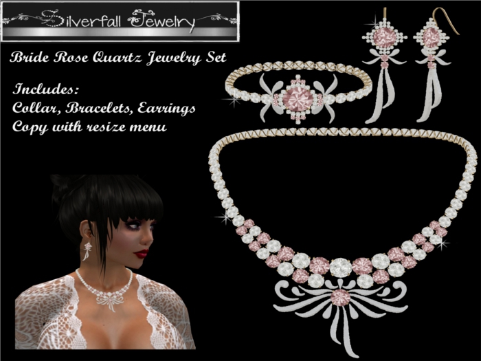 Bride Rose Quartz Jewelry Set