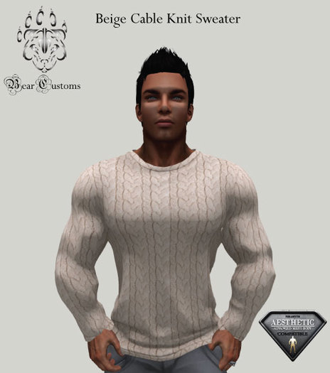 Beige Cable Knit Sweater