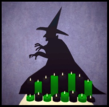 Second Life Marketplace - Wicked Witch Green & Black Candles