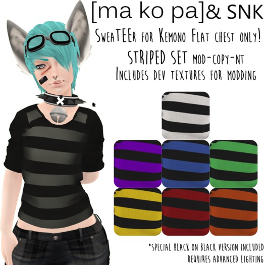 [ma ko pa] Kemono SweaTEEr - Striped Pack