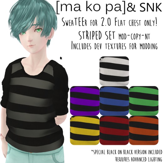 [ma ko pa]&SNK Flat 2.0 SweaTEEr - Striped Pack