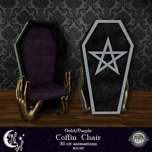 *NW* Coffin Chair - Gold/Purple