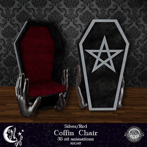 *NW* Coffin Chair - Silver/Red
