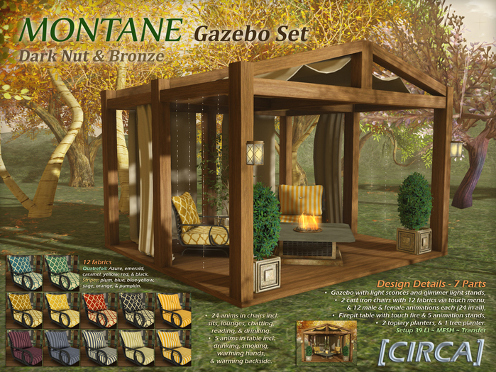 [CIRCA] Pkg - "MONTANE" - Firepit Table - Galvanized Steel