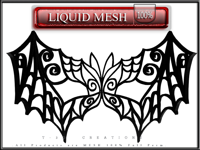 Second Life Marketplace - T-3D Creations [ LQ Mesh - BAT MASK ] LIQUID ...