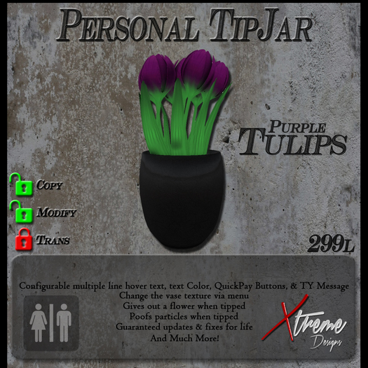 Pink Tulips (Solid) TipJar v1.1[BAG]