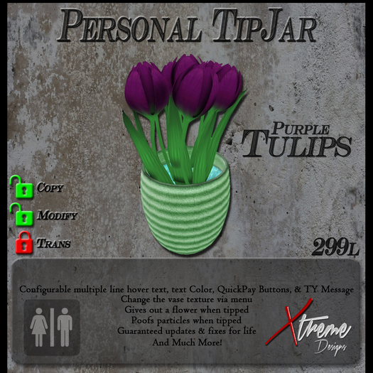 Purple Tulips (Stripes) TipJar