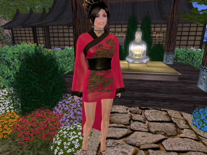 *Promo* Para's Geisha Minidress - Cherry/Gold