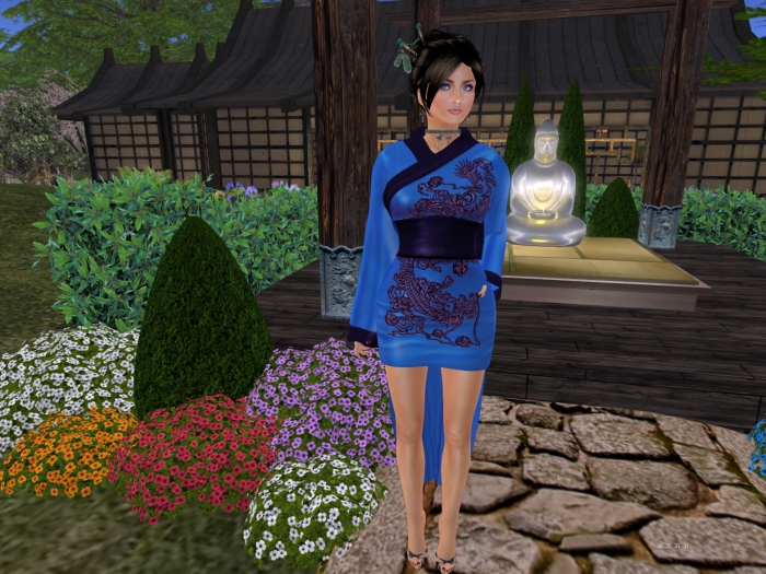 Para's Geisha Minidress - Royal