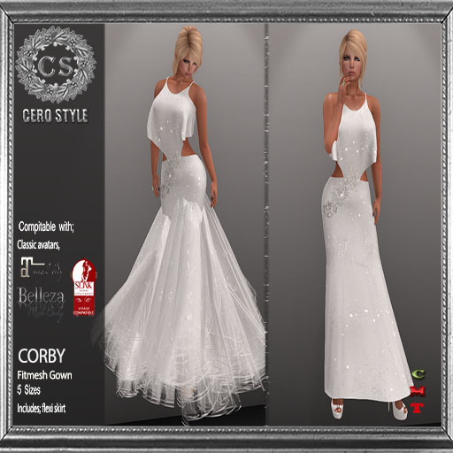 CERO STYLE Corby Fitmesh Gown White