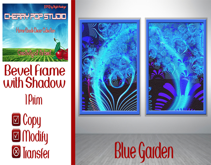 [CPS] Blue Garden Prints {1 prim} BOXED